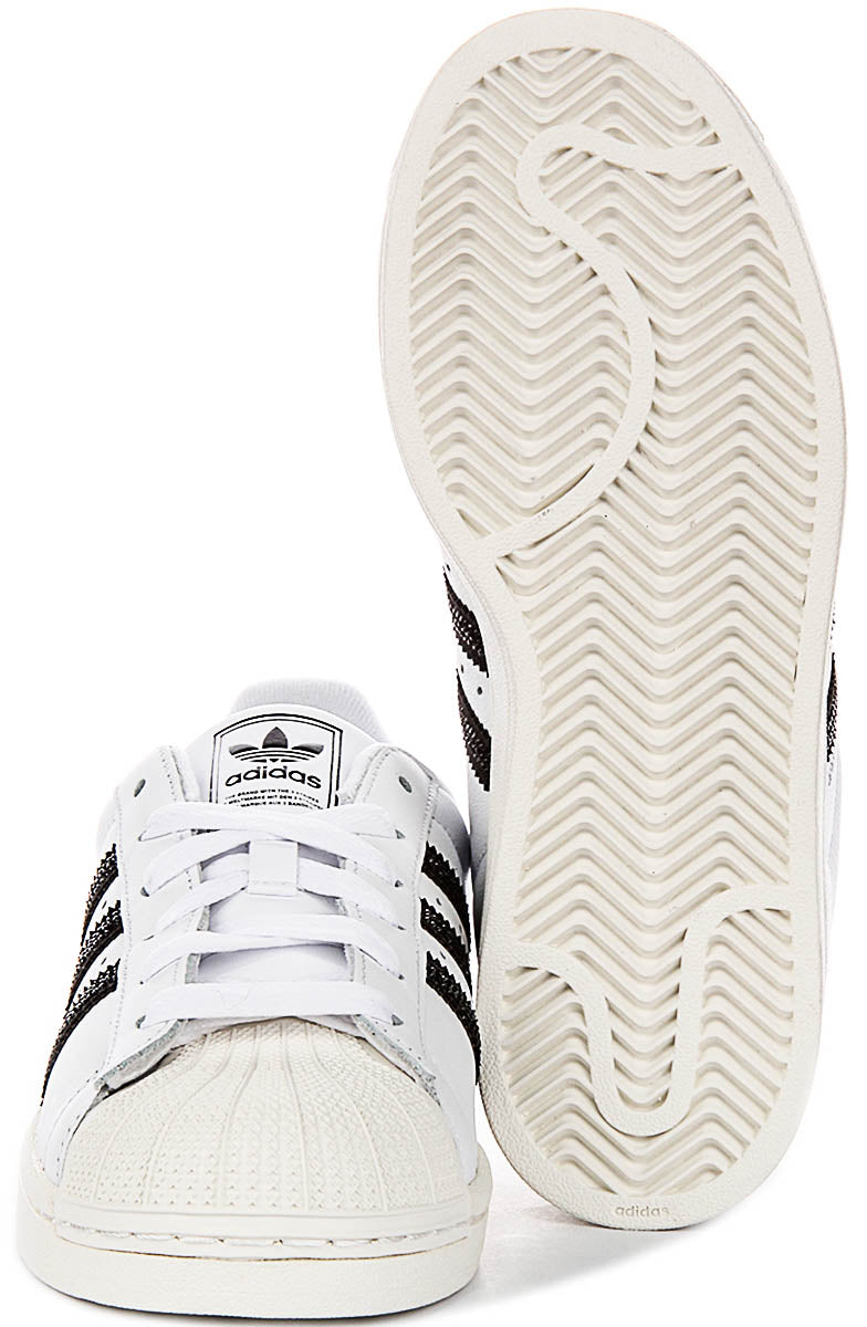 Adidas Superstar II Rhinestone In White Black For Women