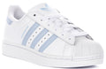 Adidas Superstar Ii J In White Blue For Youth