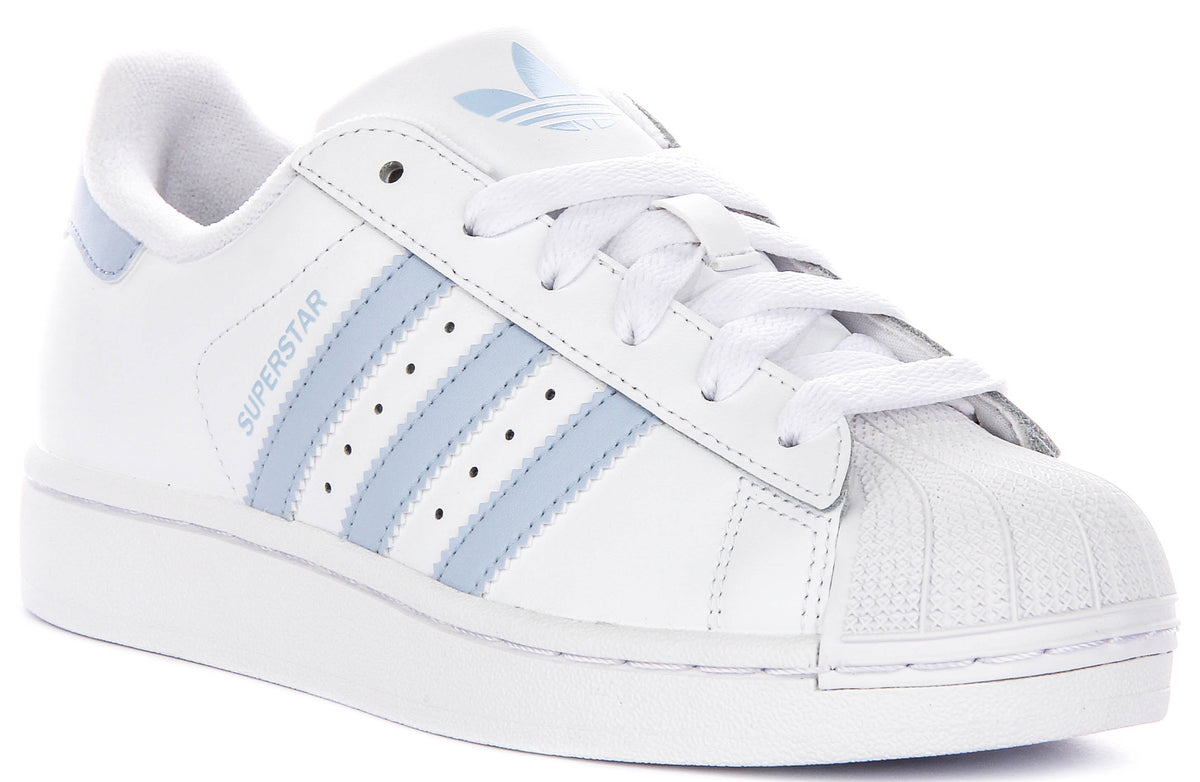 Adidas Superstar Ii J In White Blue For Youth