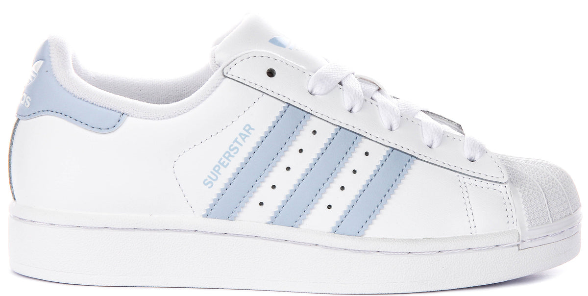 Adidas Superstar Ii J In White Blue For Youth