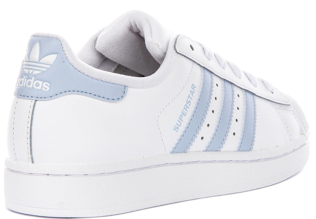 Adidas Superstar Ii J In White Blue For Youth