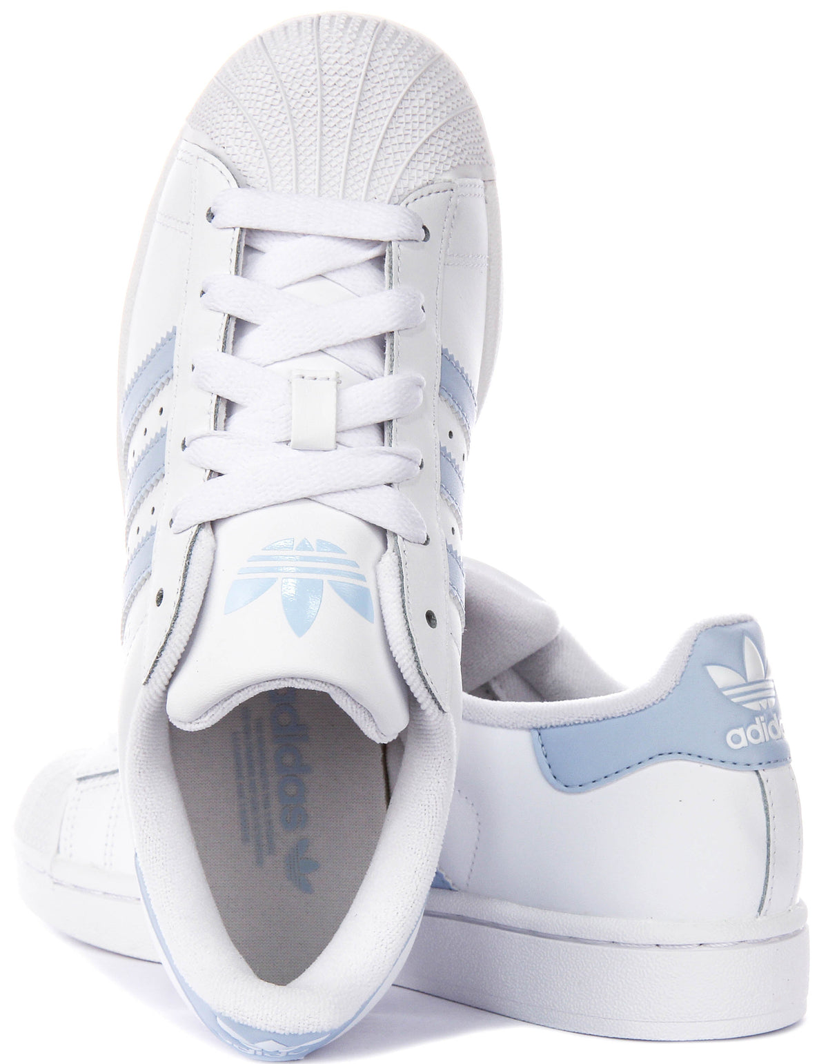 Adidas Superstar Ii J In White Blue For Youth