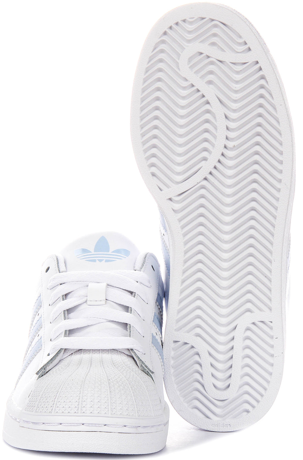 Adidas Superstar Ii J In White Blue For Youth