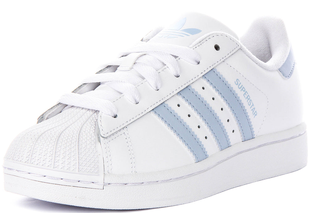 Adidas Superstar Ii J In White Blue For Youth