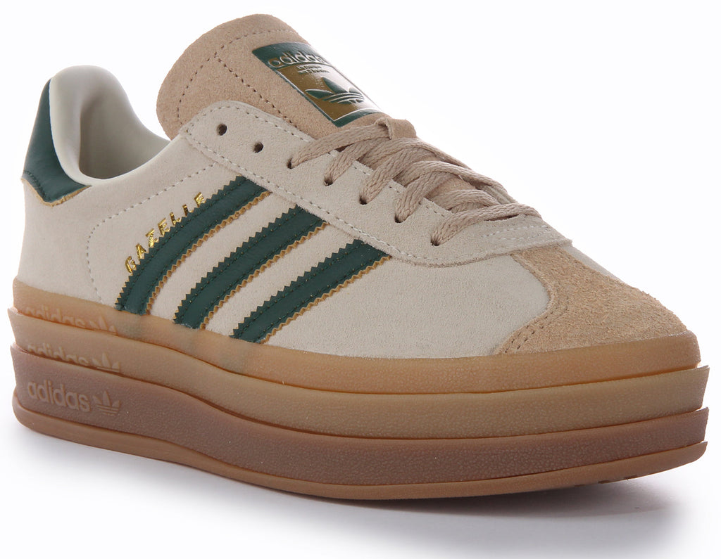 Adidas Gazelle Bold In Beige Green For Women