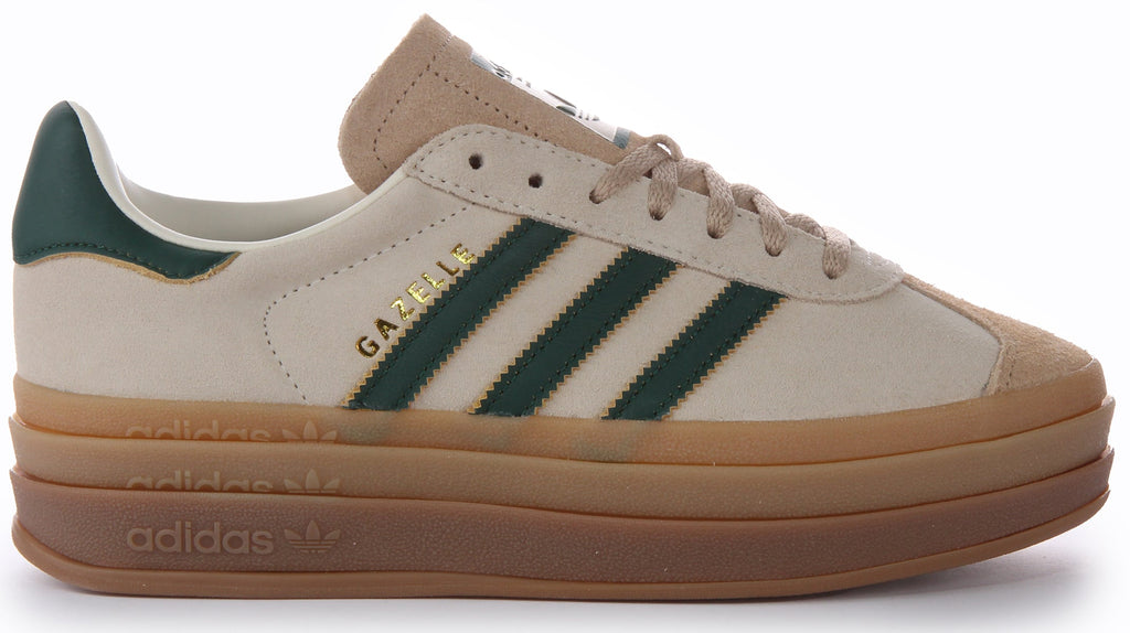 Adidas Gazelle Bold In Beige Green For Women