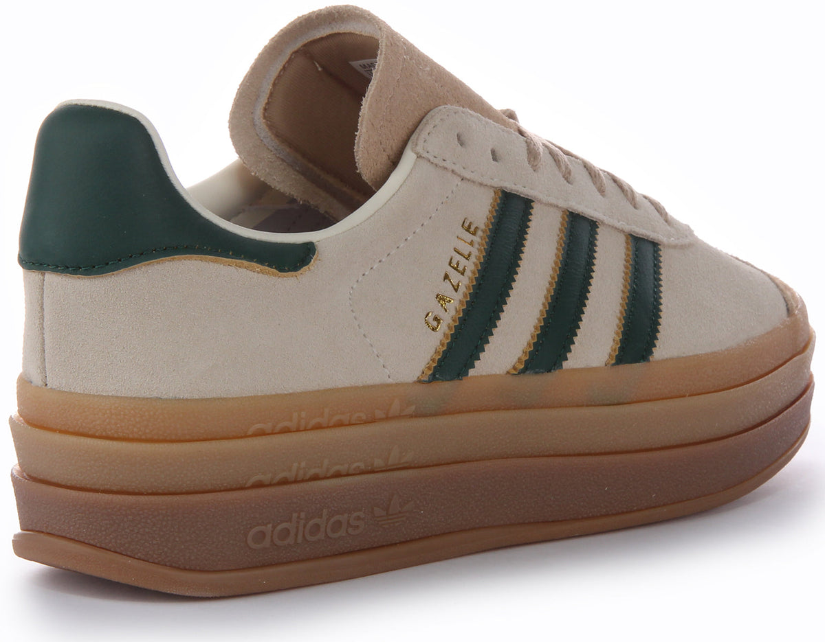 Adidas Gazelle Bold In Beige Green For Women