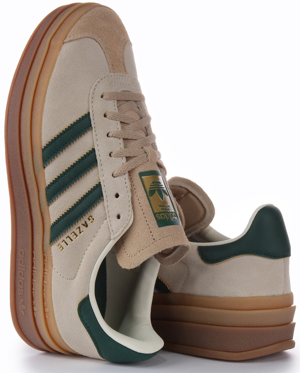 Adidas Gazelle Bold In Beige Green For Women