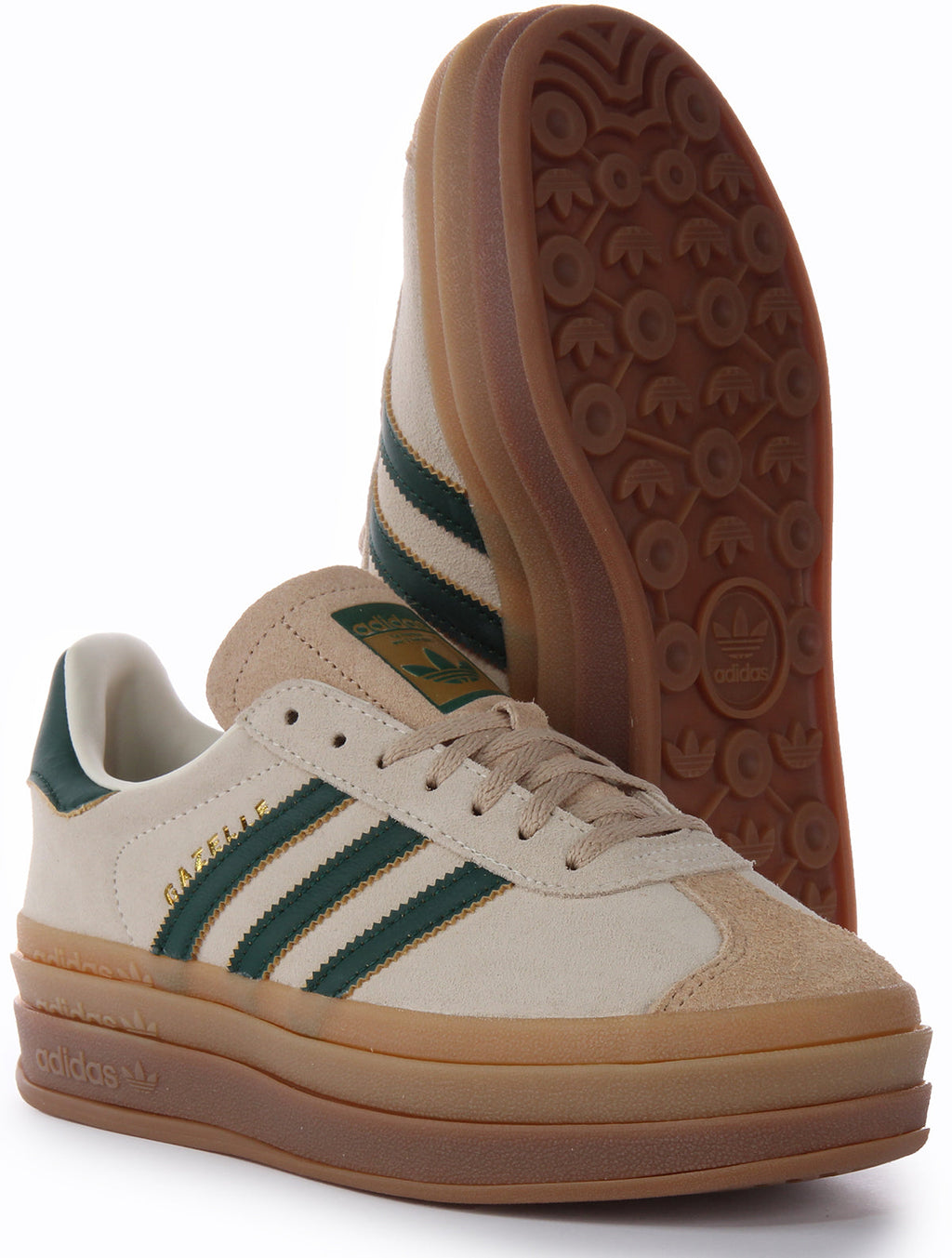 Adidas Gazelle Bold In Beige Green For Women