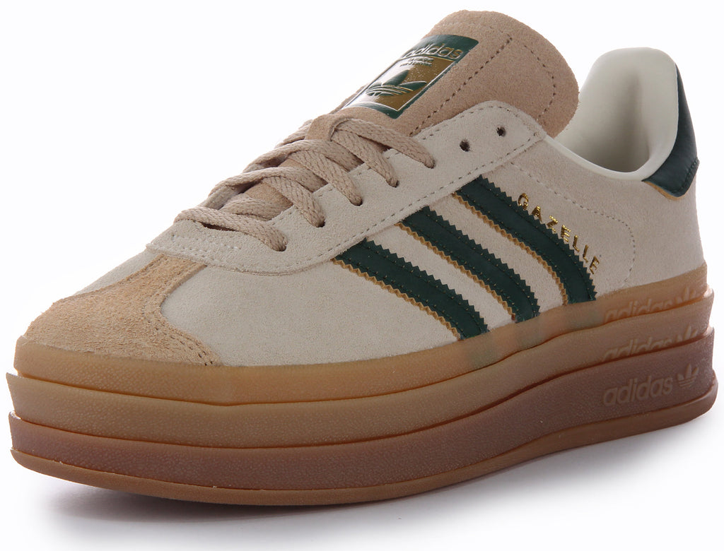 Adidas Gazelle Bold In Beige Green For Women