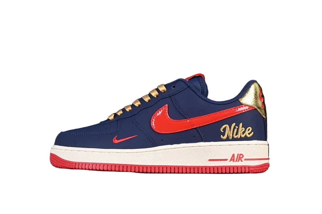 Nike Air Force 1 "Dark Blue/ Gold"