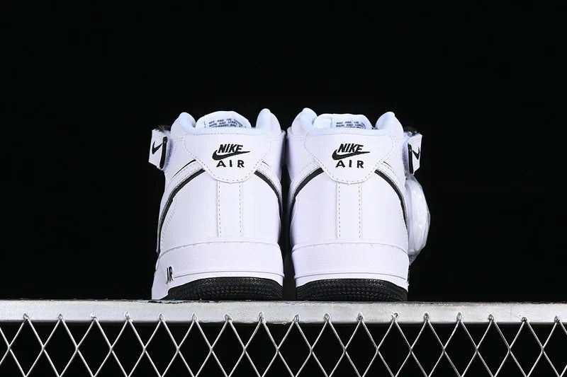 Nike Air Force 1 Mid "All White/Black"