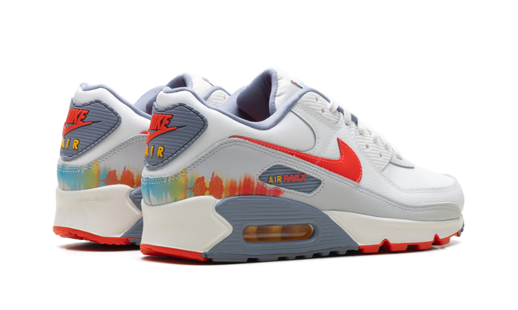 Air Max 90 Premium "Summit White Ashen Slate Pure Platinum Bright Crimson" HJ9147 121