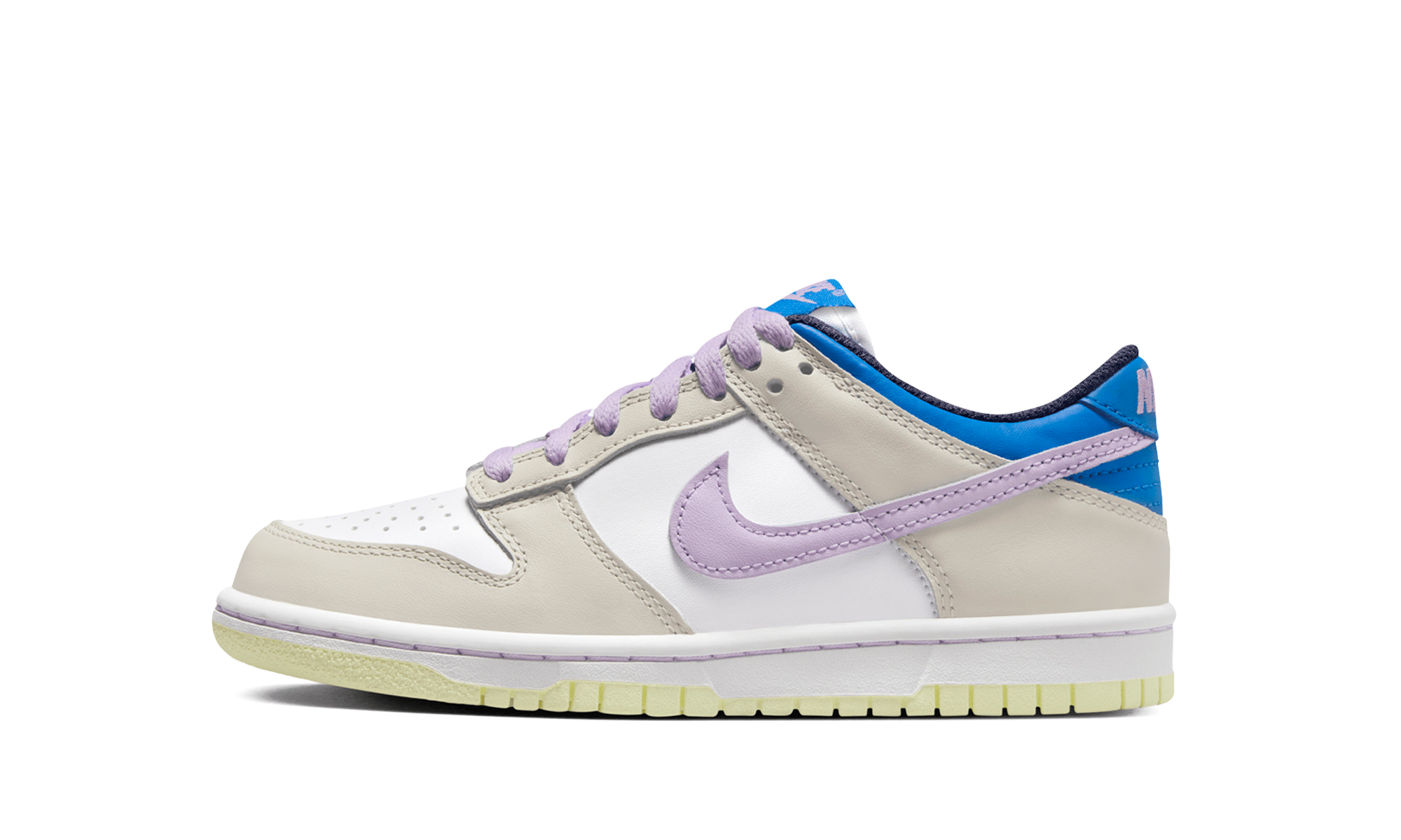 Nike Dunk Low Grade School "Khaki Blue Pink" FB9109-103